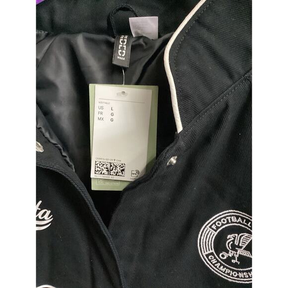 H&M Bomber Bubble Jacket Black Size Large - Picture 2 of 3